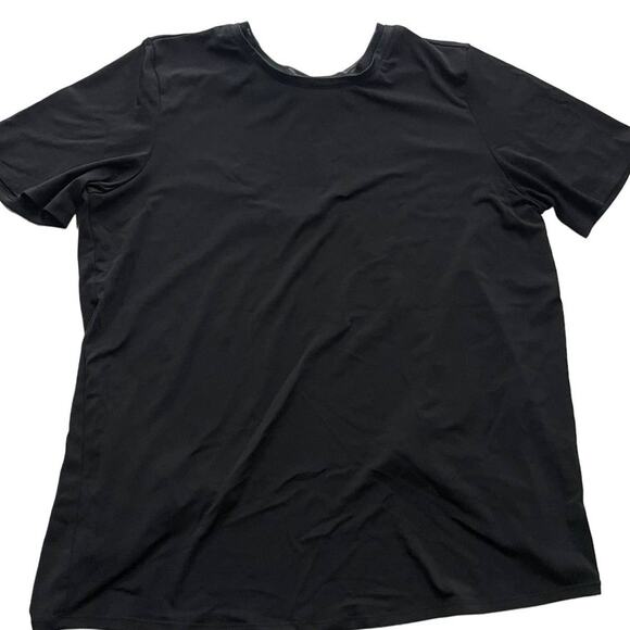 Fabletics Shirt Womens Medium Black Vivienne Split Back Tee - Picture 1 of 8